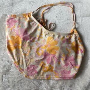 Floral Pink and Yellow Crop Top